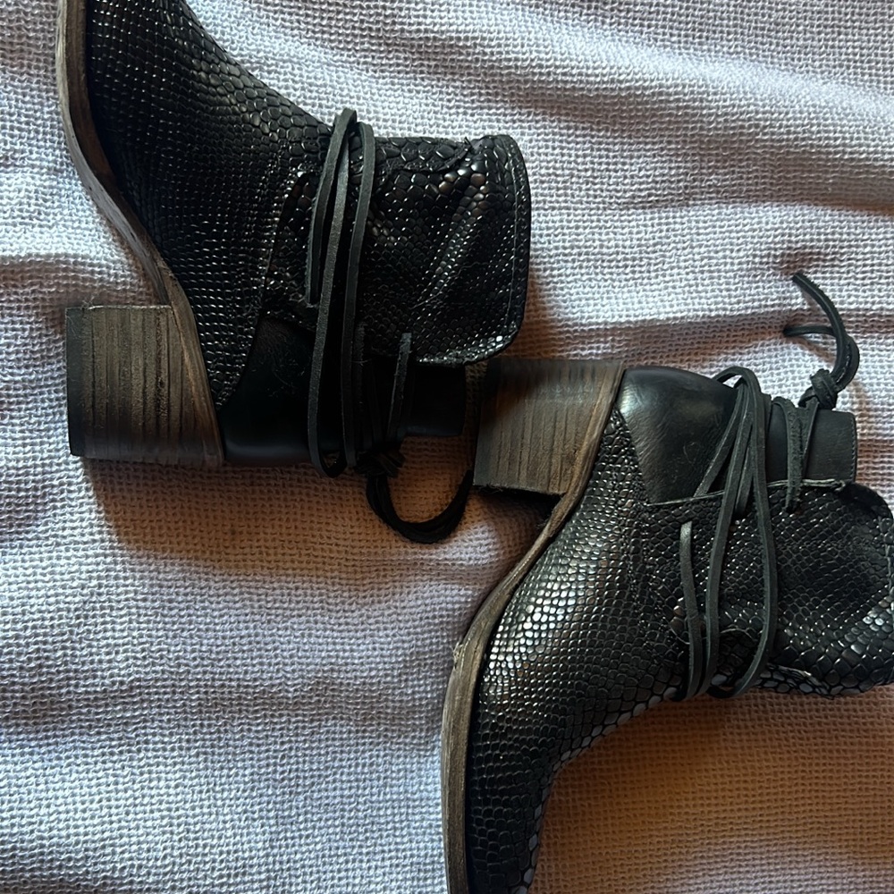 Black Snakeskin Ankle Boots